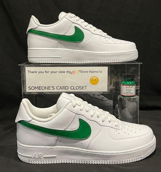 Nike AF1 Retro — Clean White | Stylish Green Accent