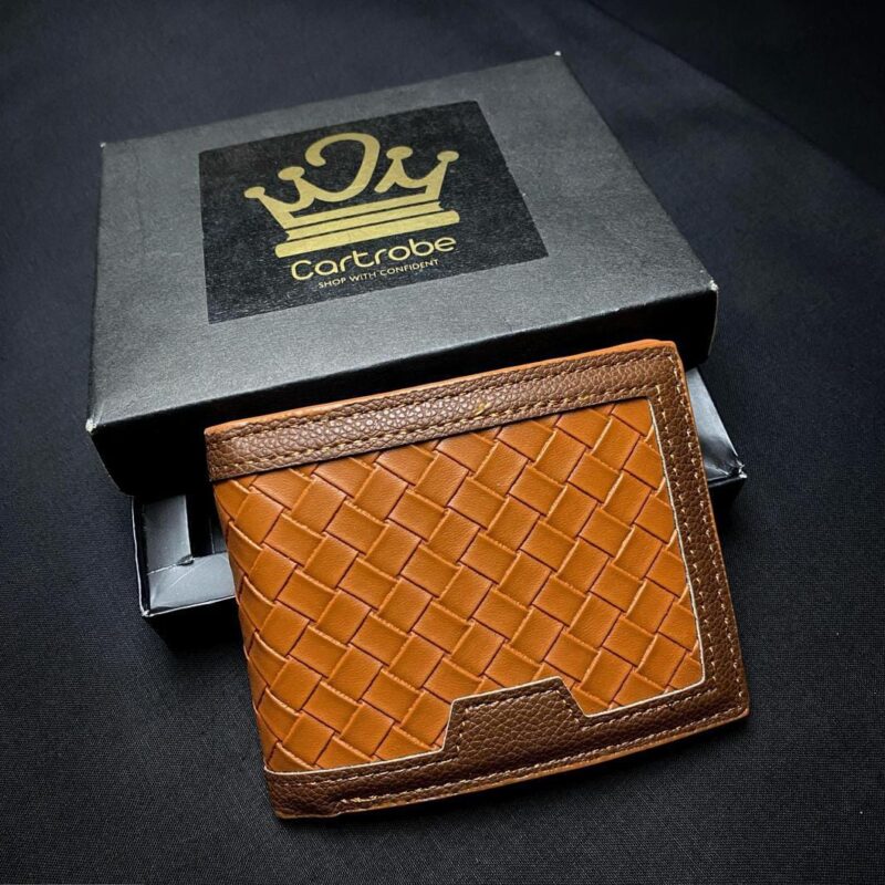 Man's PU Leather Wallet 6 Card Holder Pocket And Zipper Compartement