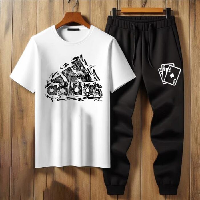2 Pcs Man's Jersey Printed Track Suit - Image 2