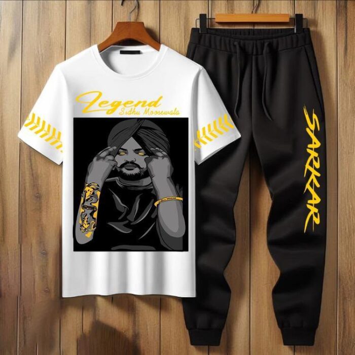 2 Pcs Man's Sidhu Moosawala Track suit - Image 2