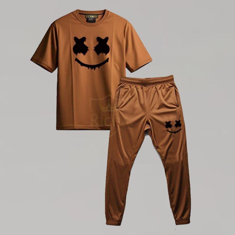 2 Pcs Man's Micro Printed Track Suit