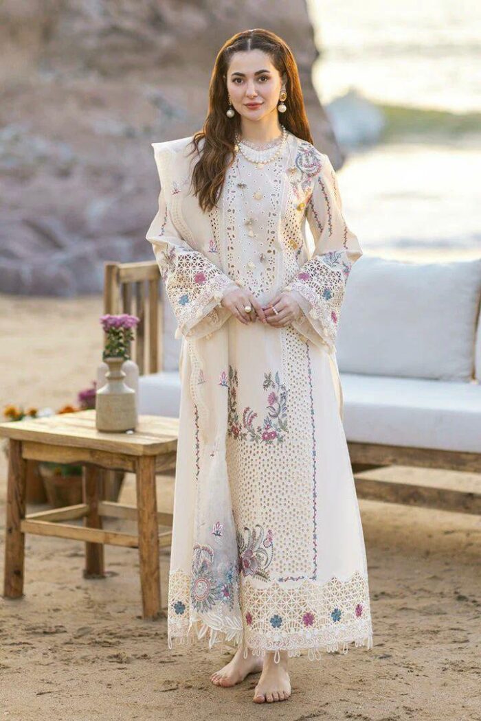 3 Pcs Woman Unstitched Embroidered Suit