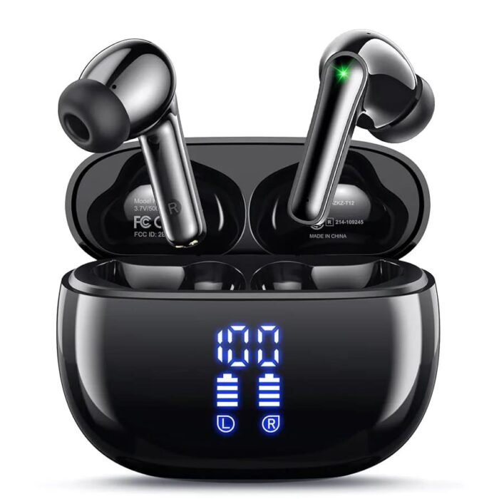 ZZU Wireless Earbuds, with Big Bass Stereo Sound, 48 Hours Playtime,