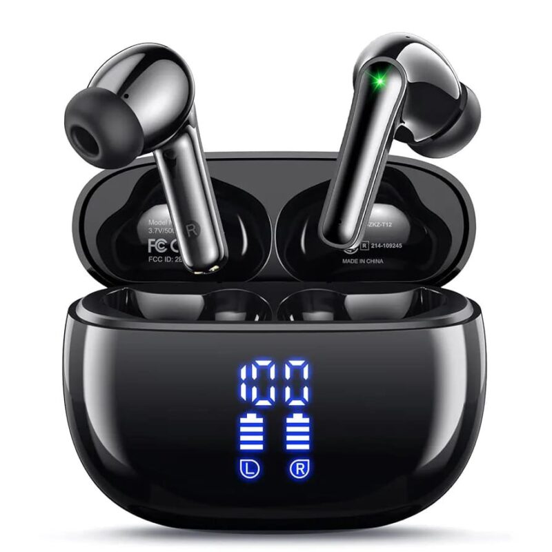 ZZU Wireless Earbuds, with Big Bass Stereo Sound, 48 Hours Playtime,