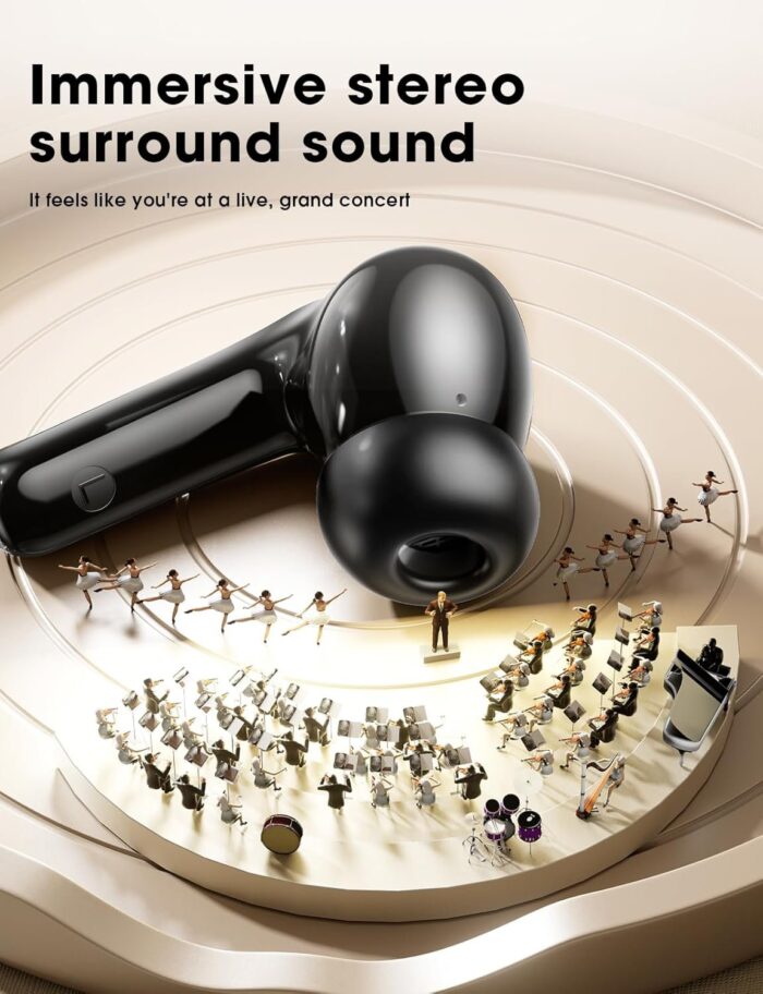 ZZU Wireless Earbuds, with Big Bass Stereo Sound, 48 Hours Playtime, - Image 6
