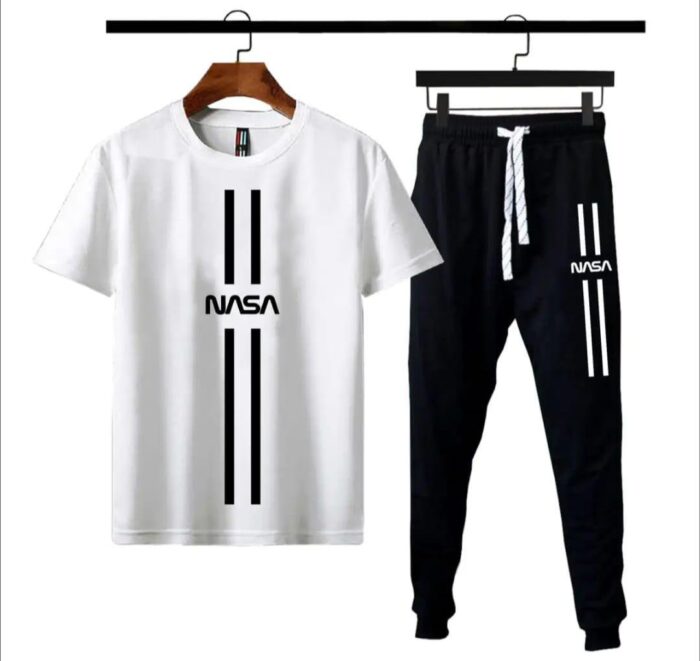2 Pcs Man's Cotton Jersey Printed Track Suit