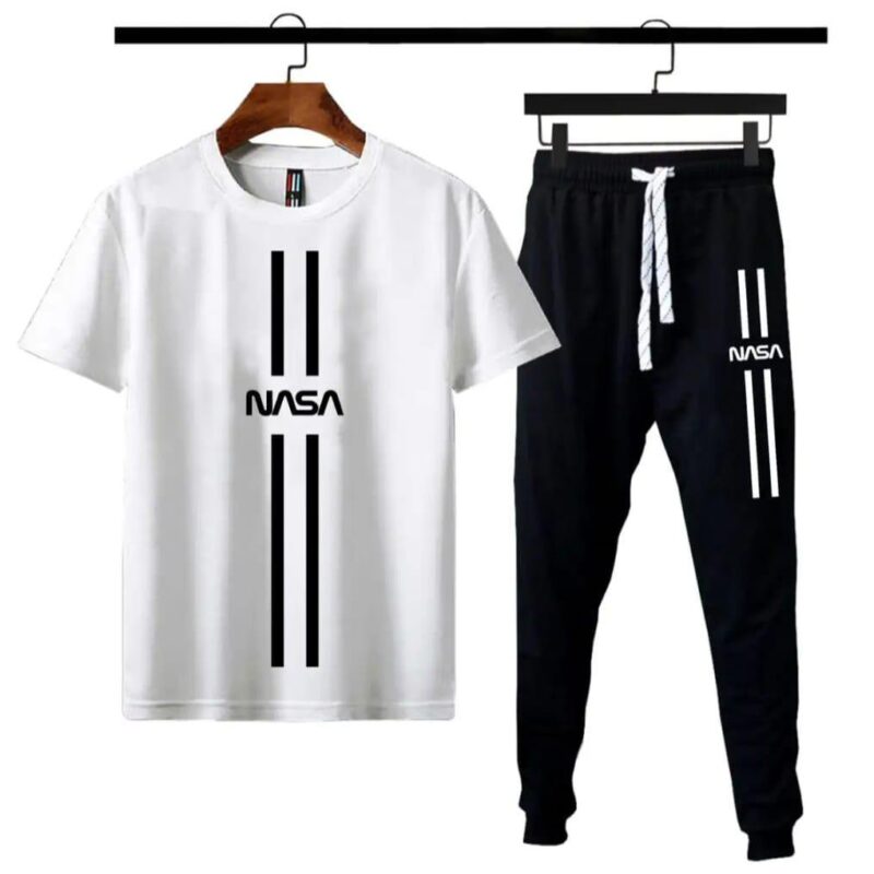 2 Pcs Man's Cotton Jersey Printed Track Suit