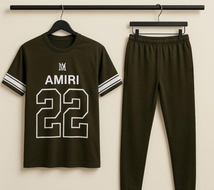 2 Pcs Man's Micro Interlock Printed Track Suit - Image 2